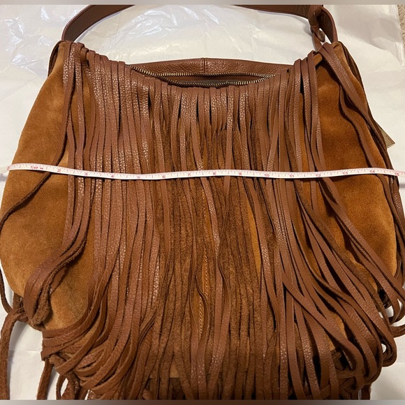Vince Camuto Irene Fringe Hazelnut/Brown Leather Hobo - Picture 7 of 9
